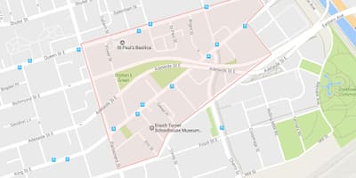 რუკა Corktown სამეზობლო ტორონტოში