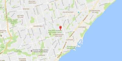 რუკა Danforth გზის ტორონტოში