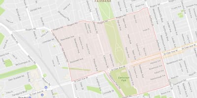 რუკა Earlscourt სამეზობლო ტორონტოში