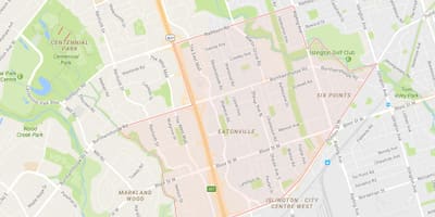 რუკა Eatonville სამეზობლო ტორონტოში