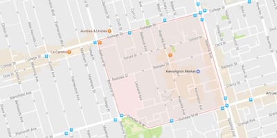 რუკა Kensington ბაზარზე სამეზობლო ტორონტოში