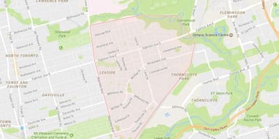 რუკა Leaside სამეზობლო ტორონტოში
