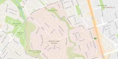 რუკა Markland ხის სამეზობლო ტორონტოში
