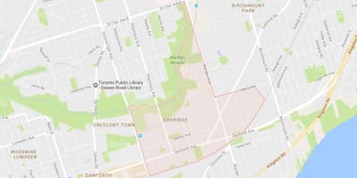 რუკა Oakridge სამეზობლო ტორონტოში