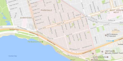 რუკა Parkdale სამეზობლო ტორონტოში