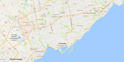 რუკა Rexdale რაიონის ტორონტოში