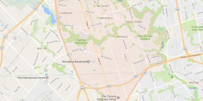 რუკა Rexdale სამეზობლო ტორონტოში