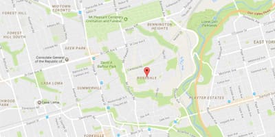 რუკა Rosedale სამეზობლო ტორონტოში