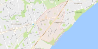 რუკა Scarborough სოფელ სამეზობლო ტორონტოში
