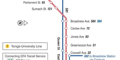 რუკა streetcar line 503 Kingston გზის