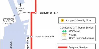 რუკა streetcar line 509 Harbourfront