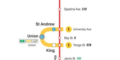 რუკა streetcar line 514 Cherry