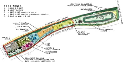 რუკა Sunnyside Park Bike ზონაში ტორონტოში