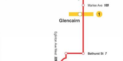 რუკა TTC 14 Glencairn ავტობუსის მარშრუტი ტორონტოში
