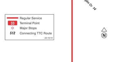 რუკა TTC 33 Forest Hill ავტობუსის მარშრუტი ტორონტოში