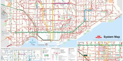 რუკა TTC ავტობუსის მარშრუტები