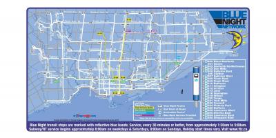 რუკა TTC ლურჯი ღამის ქსელი