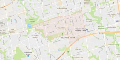 რუკა Willowdale სამეზობლო ტორონტოში