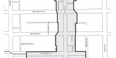 რუკა ეკლესია-Wellesley სოფელ ბიზნეს გაუმჯობესება ფართი ტორონტოში