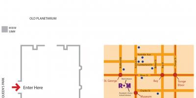 რუკა ონტარიოს სამეფო მუზეუმის პარკინგი