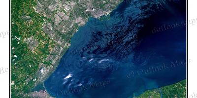 რუკა ტორონტოში ტბა Ontario სატელიტური